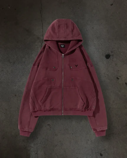 DITCH TRACK HOODIE (CRIMSON)